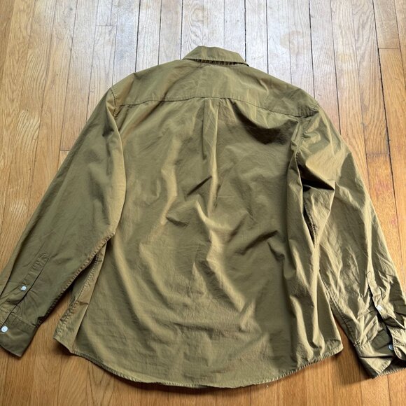 Everlane Mens Size M Olive Green 100% Cotton Long Sleeve Button-Up Pocket Shirt - Picture 10 of 13